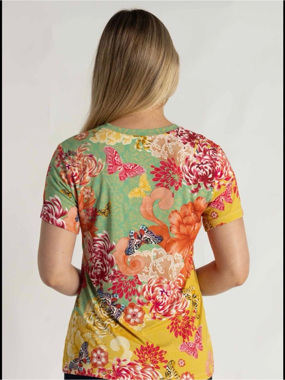 Johnny Was The Janie Favorite V-Neck Short Sleeve - Multicolor Tee - Picture 2 of 6